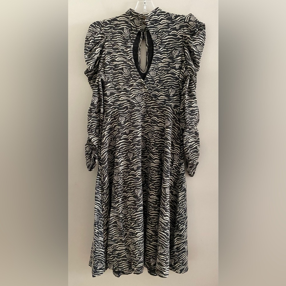 new Anthropologie Puff-Sleeved Jacquard Midi Dress size S new with tag nwt - Picture 5 of 7